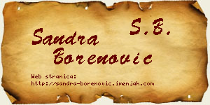 Sandra Borenović vizit kartica